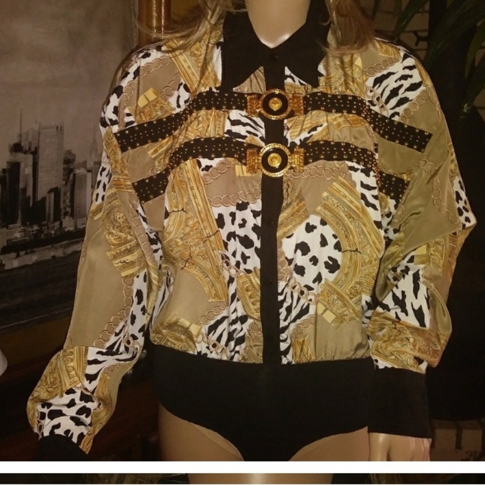 Vintage Baroque 1980s Bodysuit